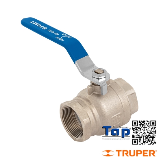 Imagen de VALVULA ESFERA LATON ROSCABLE 038 1-1/2" ALTA PRESION