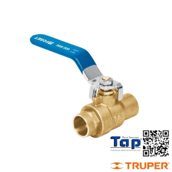Imagen de VALVULA ESFERA LATON SOLDABLE 013 1/2" ALTA PRESION