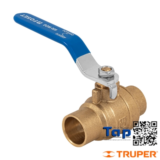 Imagen de VALVULA ESFERA LATON SOLDABLE 019 3/4" ALTA PRESION
