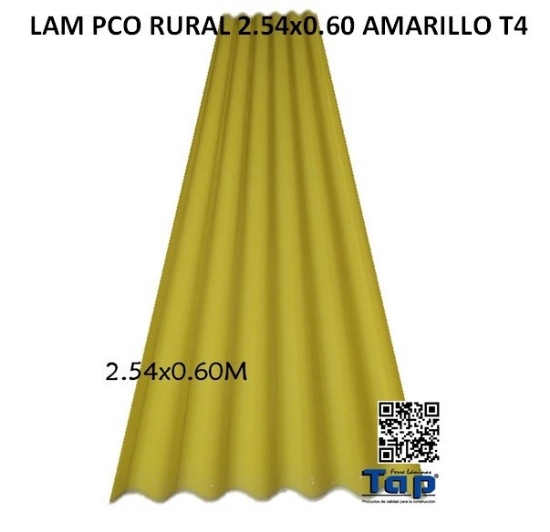 Imagen de LAM PCO RURAL 2.54x0.60 AMARILLA T4