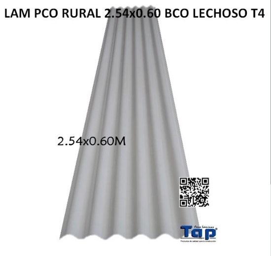 Imagen de LAM PCO RURAL 2.54x0.60 BCO LECHOSO T4