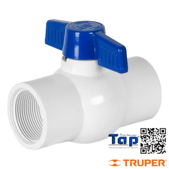 Imagen de VALVULA ESFERA PVC 038 1-1/2" ROSCABLE FOSET