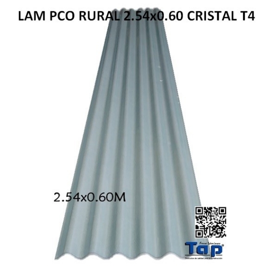 Imagen de LAM PCO RURAL 2.54x0.60 CRISTAL T4