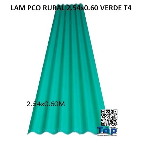 Imagen de LAM PCO RURAL 2.54x0.60 VERDE T4