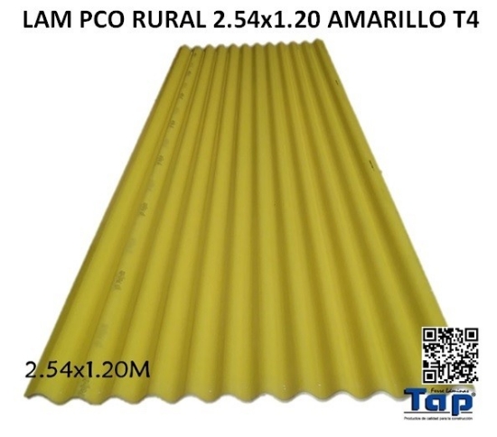 Imagen de LAM PCO RURAL 2.54x1.20 AMARILLA T4