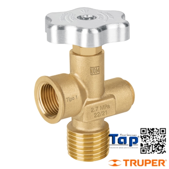 Imagen de VALVULA P CILINDROS GAS LP HASTA 45 KG FOSET