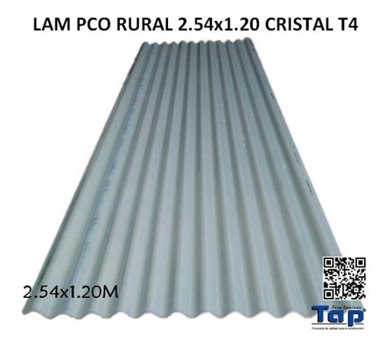 Imagen de LAM PCO RURAL 2.54x1.20 CRISTAL T4