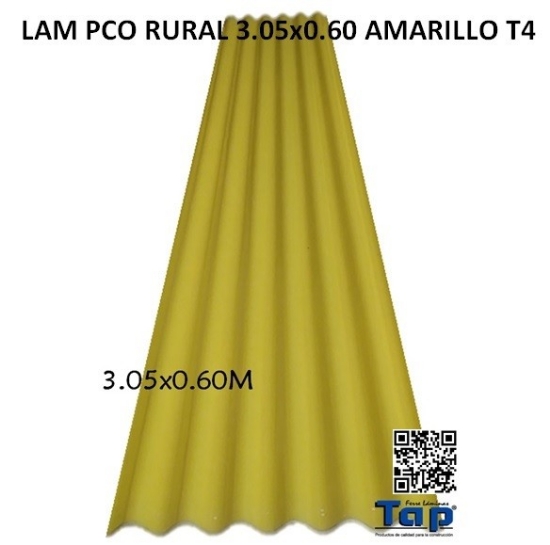 Imagen de LAM PCO RURAL 3.05x0.60 AMARILLA T4