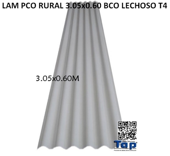 Imagen de LAM PCO RURAL 3.05x0.60 BCO LECHOSO T4