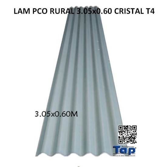 Imagen de LAM PCO RURAL 3.05x0.60 CRISTAL T4