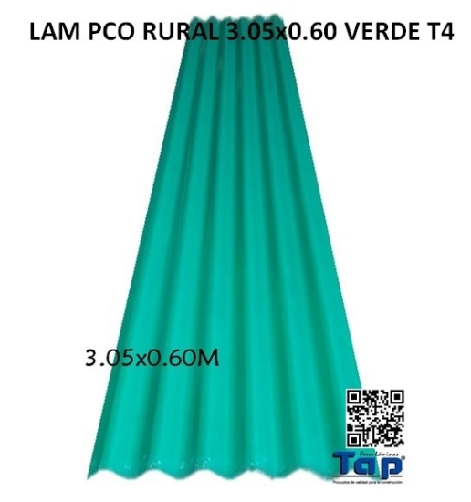 Imagen de LAM PCO RURAL 3.05x0.60 VERDE T4