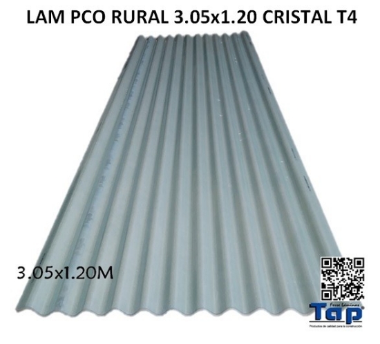Imagen de LAM PCO RURAL 3.05x1.20 CRISTAL T4