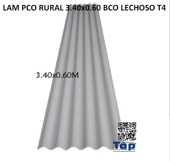 Imagen de LAM PCO RURAL 3.40x0.60 BCO LECHOSO T4