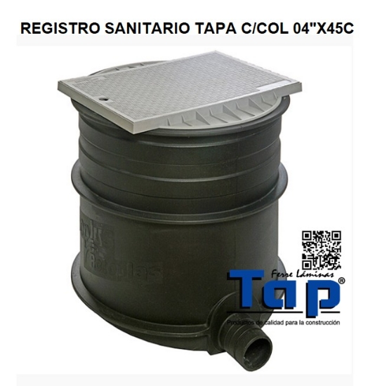 Imagen de REGISTRO SANITARIO TAPA C/COL 04"X45C