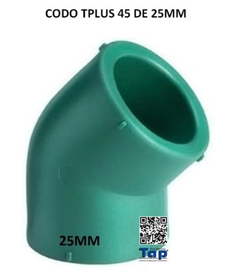 Imagen de CODO TPLUS 45 DE 25MM