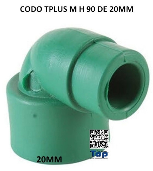 Imagen de CODO TPLUS M H 90 DE 20MM