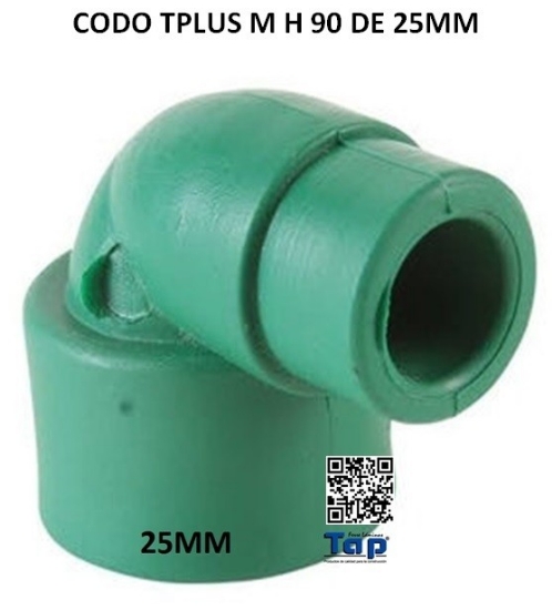 Imagen de CODO TPLUS M H 90 DE 25MM