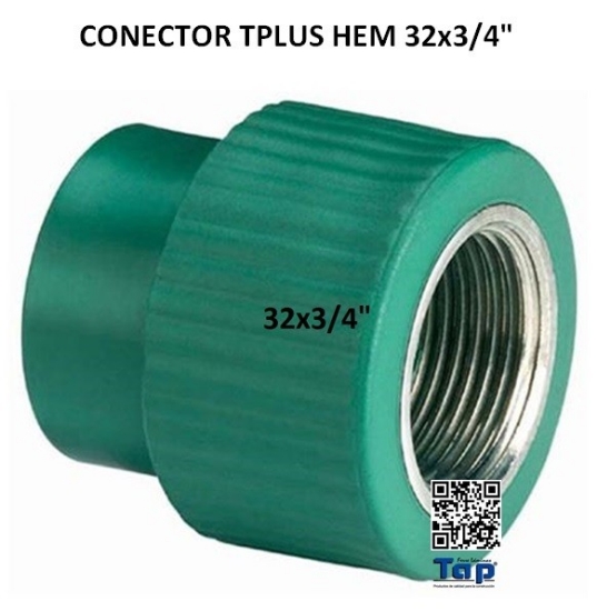Imagen de CONECTOR TPLUS HEM 32x3/4" TERMOFUSION