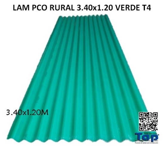 Imagen de LAM PCO RURAL 3.40x1.20 VERDE T4