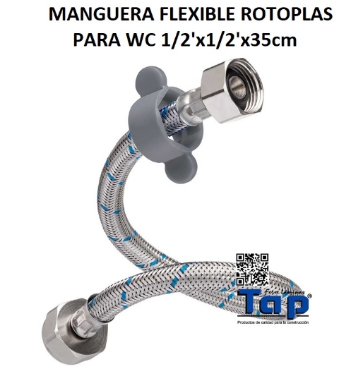 Imagen de MANGUERA FLEXIBLE ROTOPLAS 1/2 x 1/2 x 35 CM