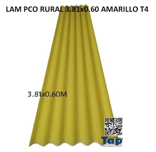 Imagen de LAM PCO RURAL 3.81x0.60 AMARILLA T4
