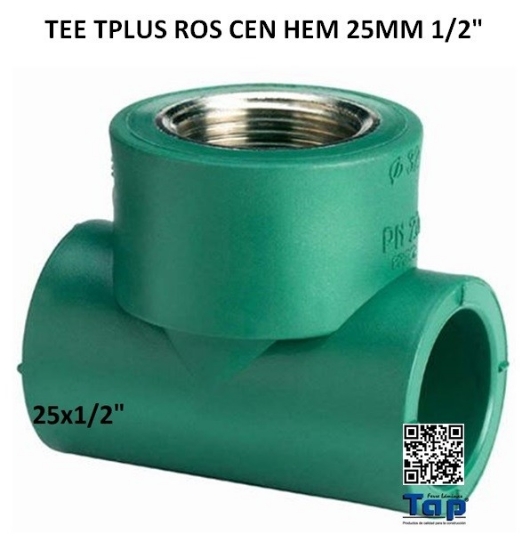 Imagen de TEE TPLUS ROS CEN HEM 25MM 1/2"