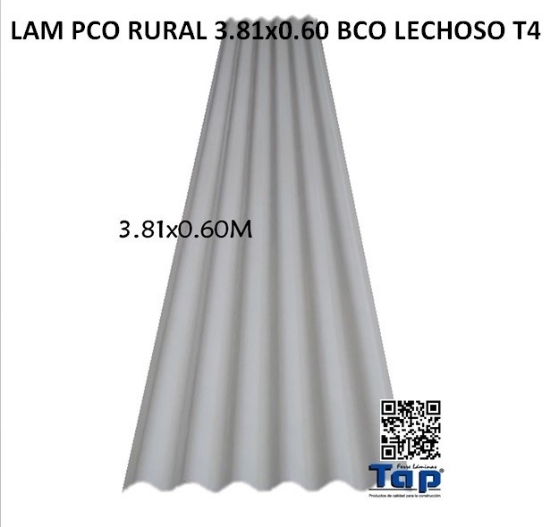 Imagen de LAM PCO RURAL 3.81x0.60 CRISTAL T4