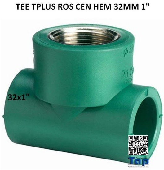 Imagen de TEE TPLUS ROS CEN HEM 32MM 1"