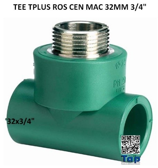 Imagen de TEE TPLUS ROS CEN MAC 32MM 3/4"