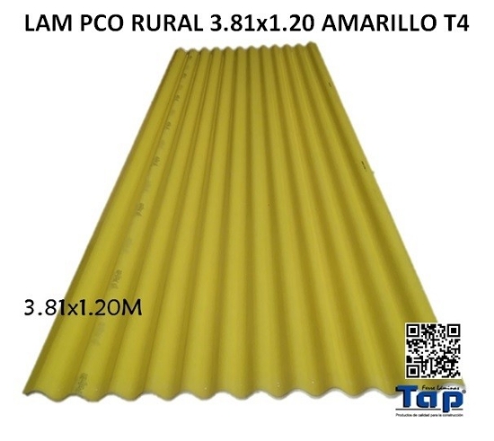 Imagen de LAM PCO RURAL 3.81x1.20 AMARILLA T4