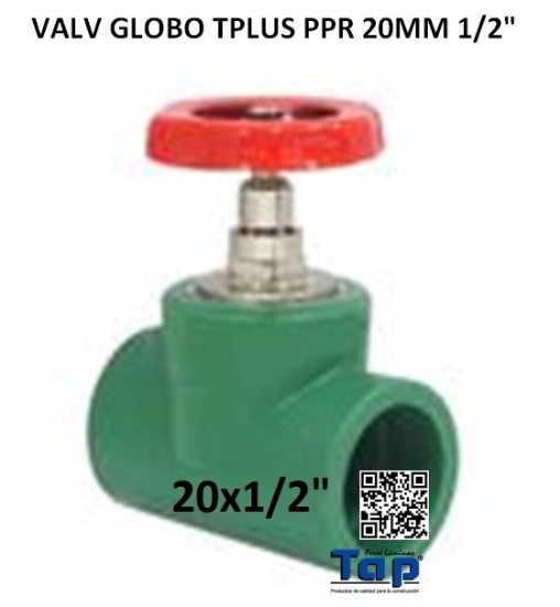 Imagen de VALV GLOBO TPLUS PPR 20MM 1/2"