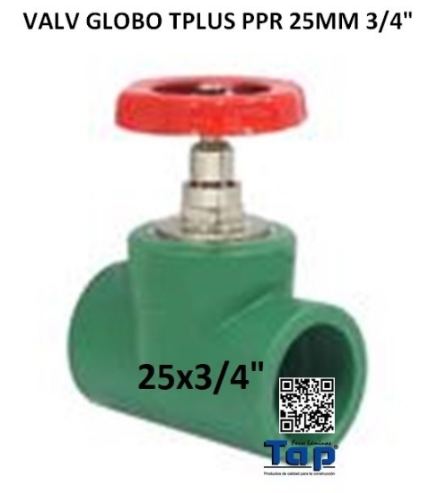 Imagen de VALV GLOBO TPLUS PPR 25MM 3/4"