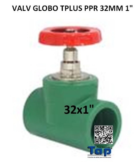 Imagen de VALV GLOBO TPLUS PPR 32MM 1"
