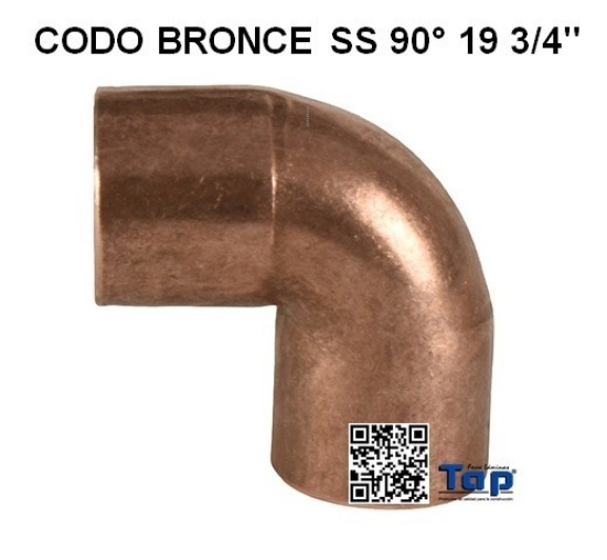 Imagen de CODO BRONCE SS 90° 19 3/4"