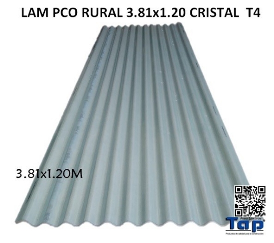 Imagen de LAM PCO RURAL 3.81x1.20 CRISTAL T4