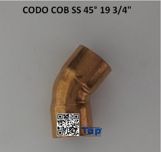 Imagen de CODO COB SS 45° 19 3/4"