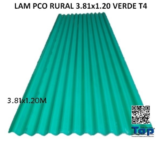 Imagen de LAM PCO RURAL 3.81x1.20 VERDE T4