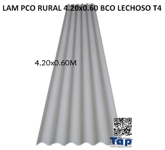 Imagen de LAM PCO RURAL 4.20x0.60 BCO LECHOSO T4