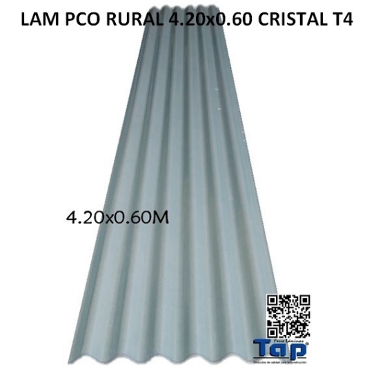 Imagen de LAM PCO RURAL 4.20x0.60 CRISTAL T4