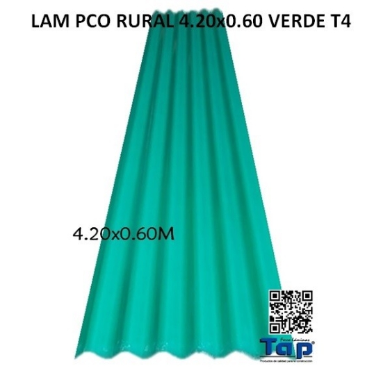 Imagen de LAM PCO RURAL 4.20x0.60 VERDE T4