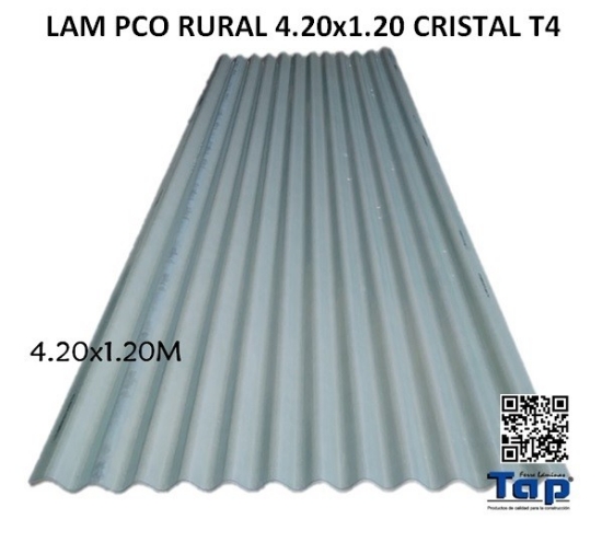 Imagen de LAM PCO RURAL 4.20x1.20 CRISTAL T4