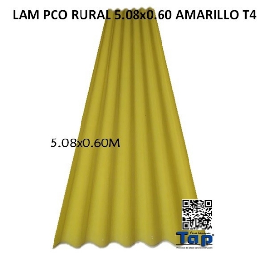 Imagen de LAM PCO RURAL 5.08x0.60 AMARILLA T4