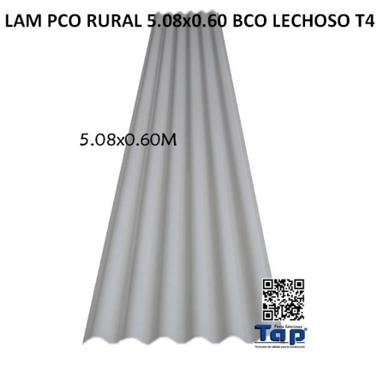 Imagen de LAM PCO RURAL 5.08x0.60 BCO LECHOSO T4