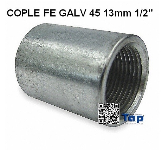 Imagen de COPLE FE GALV 45 13mm 1/2"