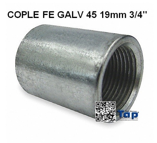 Imagen de COPLE FE GALV 45 19mm 3/4"