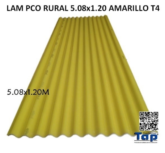 Imagen de LAM PCO RURAL 5.08x1.20 AMARILLA T4