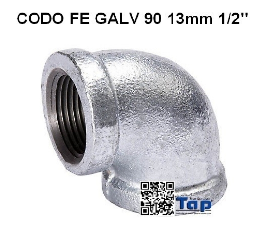 Imagen de CODO FE GALV 90 13mm 1/2"