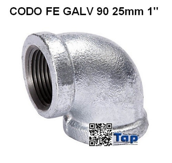 Imagen de CODO FE GALV 90 25mm 1"