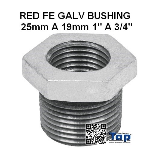 Imagen de RED FE GALV BUSHING 25mm A 19mm 1" A 3/4"