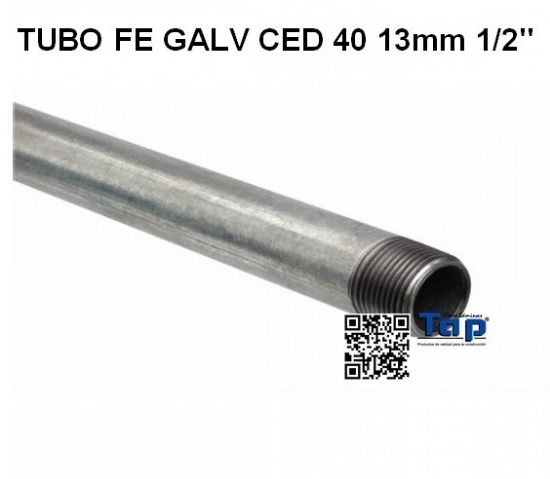 Imagen de TUBO FE GALV CED 40 13mm 1/2"